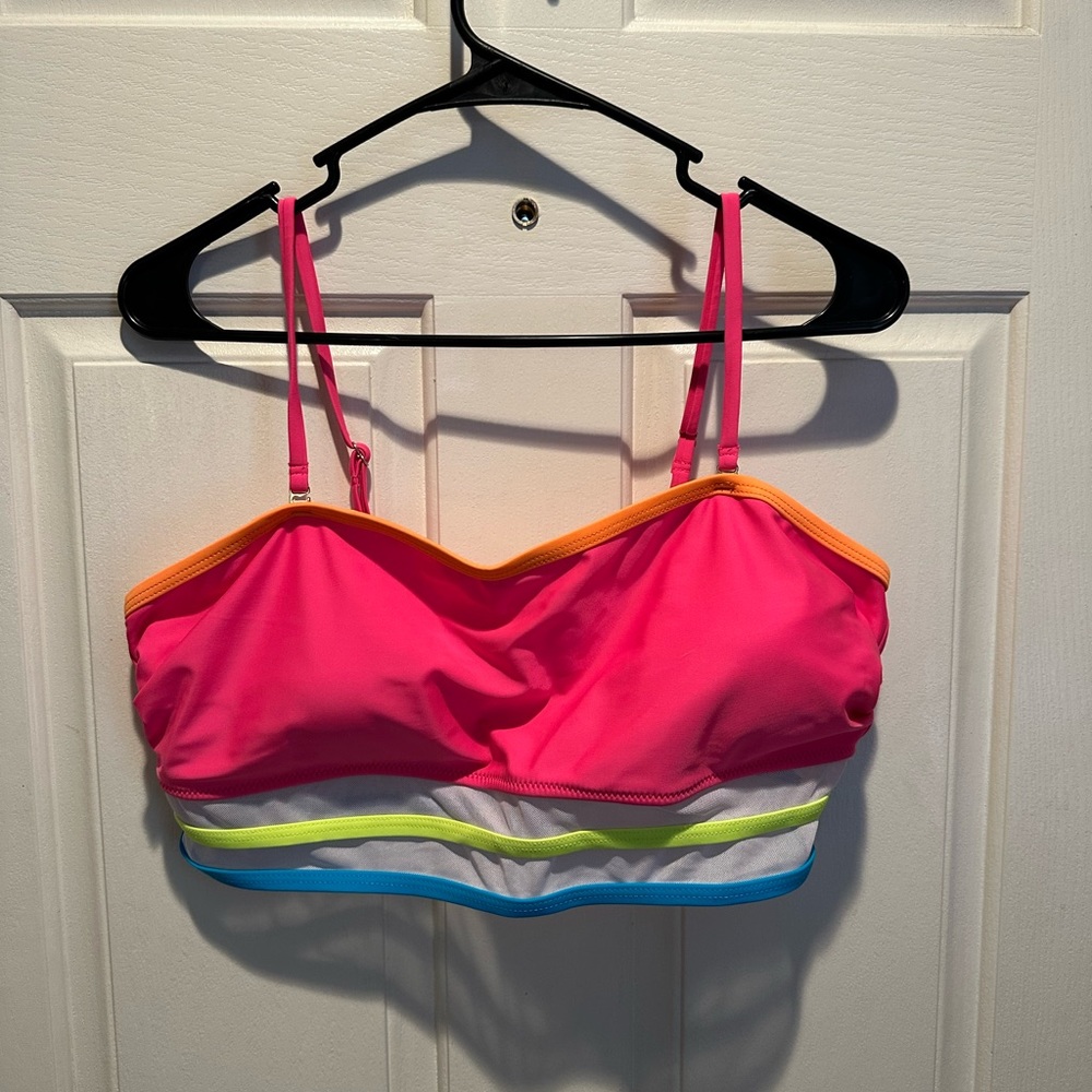 Bright pink bikini with other neon accents